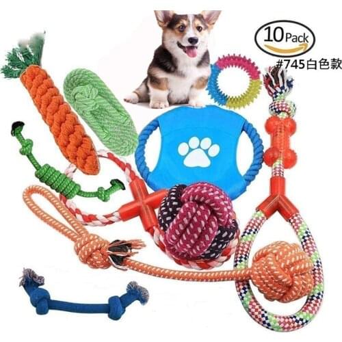 Pet Dog Toys Set Newest Puppy Pet Dog Chew Toys Rope Durable Cotton Clean Teeth for Small to Medium Dogs PPT612
