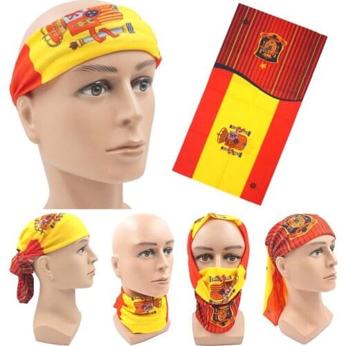 National Day Spain Flag Tubular Bandana Mask for Women/men Outdoor Sports Head Scarf Summer Sunscreen Essential Present