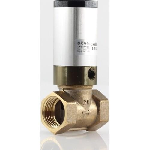 Normally closed or open 2/2 way pneumatic brass water valve, Fluid air control valve Q22HD-15 to 50 Air oil valves 1/2" 3/4" 1"