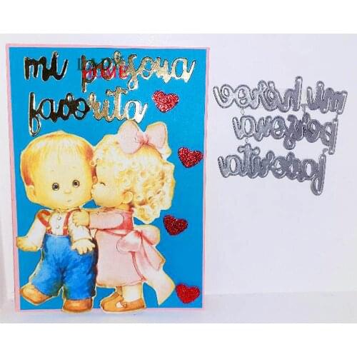 New Spain Words Cut Dies Metal Mold Punch Stencil for DIY Scrapbooking Paper Making Album Photo Cards Dies Cut New Arrival