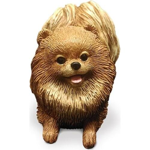 Official Mini Version Pomeranian Dog Simulation Model Car Craft Home Decoration Collection Crafts Decoration Creative Home Decor
