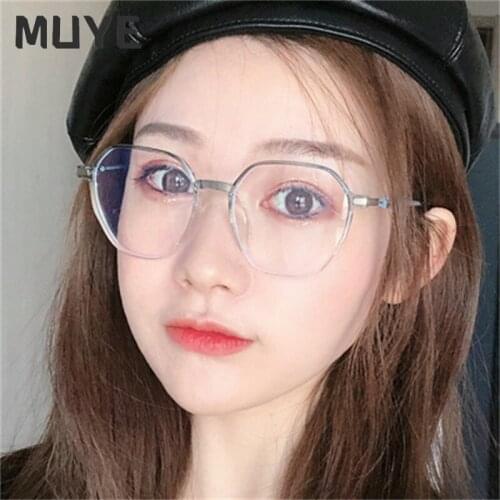 Transparent Computer Glasses Frame Women Men Anti Blue Light Round Eyewear Blocking Glasses Optical Spectacle Eyeglass