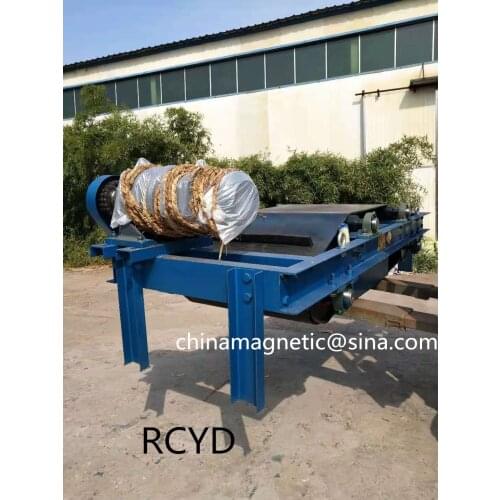 Series RCYD(C) auto cleaning overband belt permanent magnet magnetic iron separator 500/600/650/800/1000/1200/1400/ 1600/1800mm