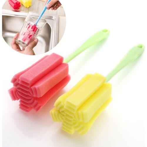 Sponge Cup Brush Thermos Cup Cleaning Brush Long Handle Detachable Glass Cup Brush Bottle Cleaning Brush