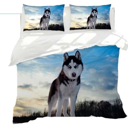 Siberian husky 3D print bedding set king size comforter covers for kids single bed spread home textile 3-4pcs bedroom decoration