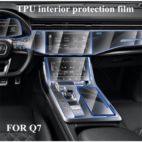 TPU Car Interior Film Central Gear Panel Control Dashboard Screen Protective Sticker for Audi Q7 2019 2020 Headlight Protection