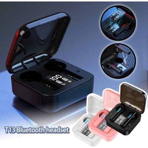 T13 tws New Bluetooth Earphones Stereo Wireless 5.2 Earphone Earbuds Headset with Microphone Charging Box