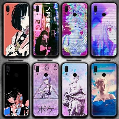 Vaporwave Glitch Anime Phone Case Huawei Y6P Y8S Y8P Y5II Y5 Y6 2019 P Smart Prime Pro
