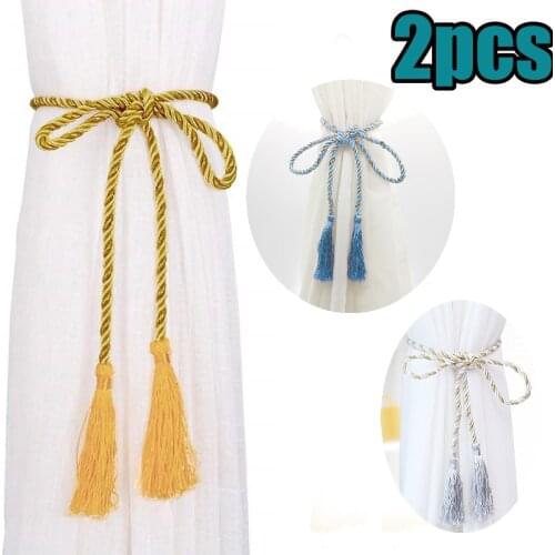 2pcs Curtain Tie Curtain Rope Hook Holder for Curtain, Back Loop, Hand-woven Rope, Cord Strap Bedroom Cord Curtain Accessories