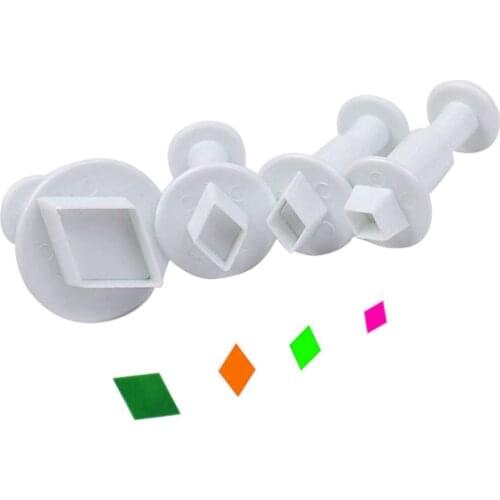 Spring Cookie Plunger Cutter Square Diamond Oval Shape Fondant Chocolate Cake Decorating DIY Tool SugarCraft Plunger Cutter Mold
