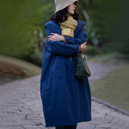 Women Winter Solid Color Padded Long Coat Outerwear Parkas Hooded Coat Female Vintage Topcoat Ladies Overcoat
