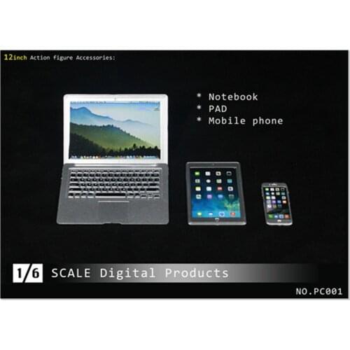 1/6 Scale 1/6 Digital Products Notebook Pad Moible Phone Action Figure Accessories Collectible model