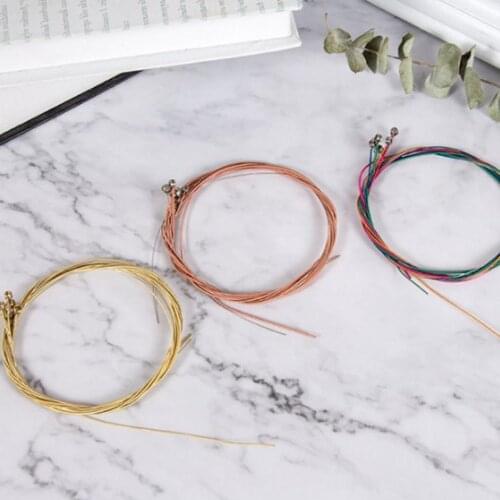 1 Set 6Pcs Rainbow Colorful Guitar Strings E-A for Acoustic Folk Guitar Classic Guitar Multi Color Guitar Parts