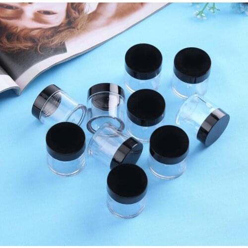 10pcs Glitter Sequins Nail Art Storage Pot Rhinestones Beads Holder Bottle