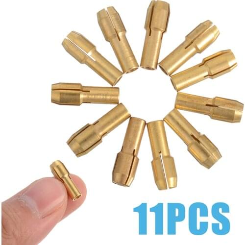 11pcs Mini Drill Brass Collet Chuck 0.5mm-3.2mm Chuck Collet Bits for Rotary Tool Accessories