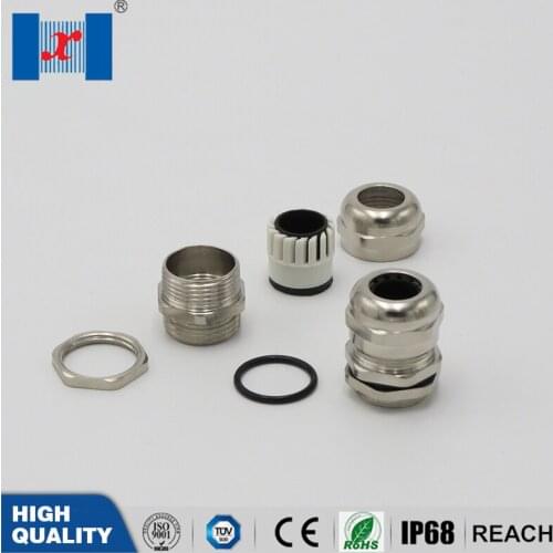 2 pcs Waterproof IP68 Metal Brass Cable Gland PG13.5 For 5-10 mm Unarmored Cable Wire Connector