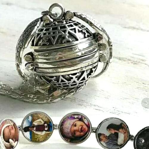 2020 HOT Selling Magic 4 Photo Pendant Locket Necklace Memory Floating Angel Wings Family Pictures Gift Fashion Jewelry