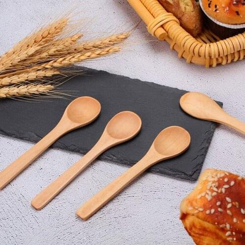 30 Pieces Mini Wooden Spoon Small Soup Spoons Serving Spoons Condiments Spoons Wooden Honey Teaspoon