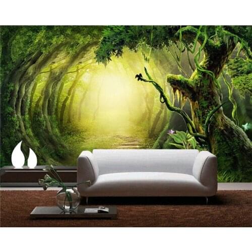 3D fantasy forest trail wallpaper art wallpaper restaurant retro sofa backdrop 3d wallpaper 3d mural wall paper home decoration