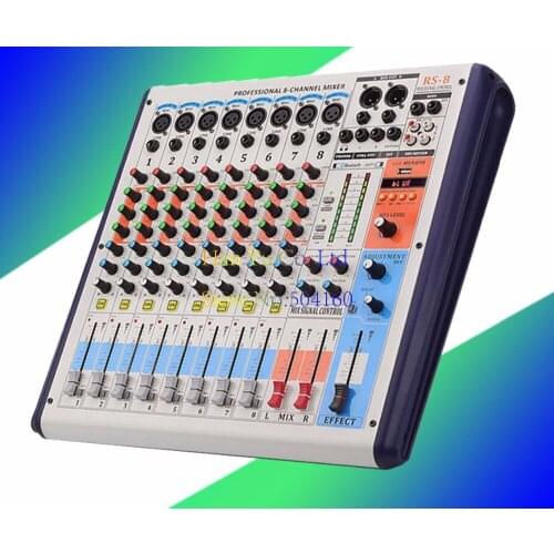 8 Professional Mixer with Bluetooth Reverb Phantom Power stage wedding performance RS8