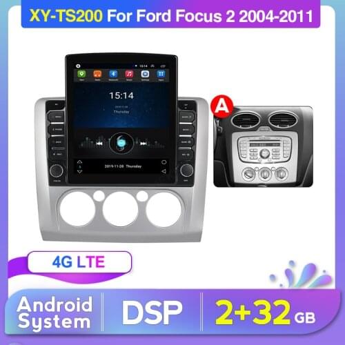 GPS Tesla screen For ford focus 2 3 Mk2 Mk3 2004 2005 2006 2008 2009 2010 2011 Car radio Android auto stereo 4g lte fm dsp