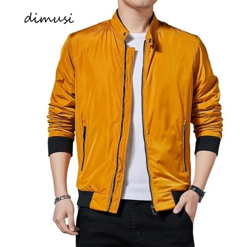 DIMUSI Mens Bomber Jackets Fashion Male Outwear Stand Collar Baseball Coats Casual Men Slim Fit Business Jackets Clothing