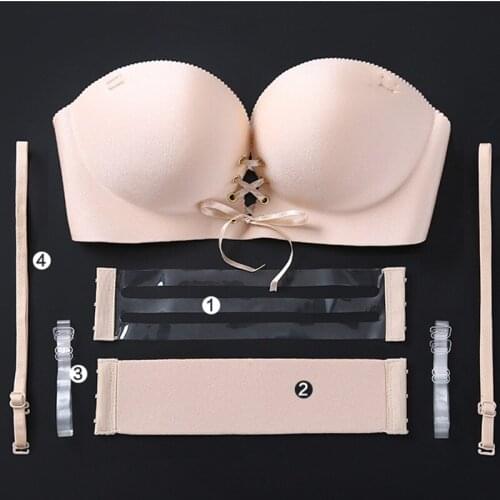 One-piece pull Rope straps Massage Palm Cup Cluster LB breathe Seamless Ring Comfortable Bra girls underwear super push up bra