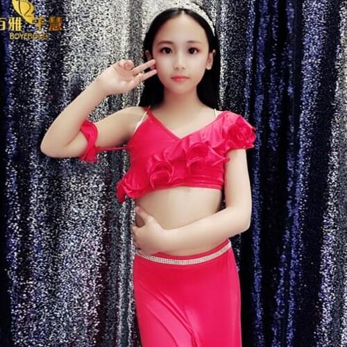 Children Belly Dance Garment 2019 New Professional Practice Suit Set Girls Dance Costumes Kids Bellydance Performance Wear H4514