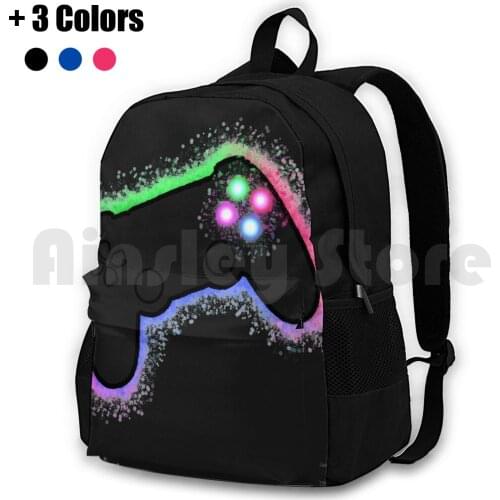 Gaming Controller Splash Art ( Ps4 ) Outdoor Hiking Backpack Riding Climbing Sports Bag Playstation Ps4 Ps3 Ps2 Ps1 Playstation
