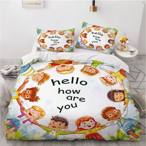 Classic 3D Bedding Sets Comforter Quilt Cover Duvet Set King King Queen Double Single Size Kit Cartoon Design Custom Bedclothes