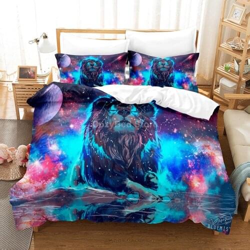 Cool Fantasy Lions Bedding Set Animal 3d Duvet Cover Sets Comforter Bed Linen Twin Queen King Single Size Fashion Luxury Decor