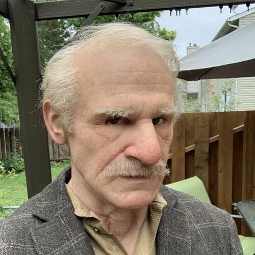 Old Man Latex Mask Bald Wrinkled Halloween Masks Masquerade Prop Horror Movie Cosplay Party Mask Scary Wig MaskCosplay Scary