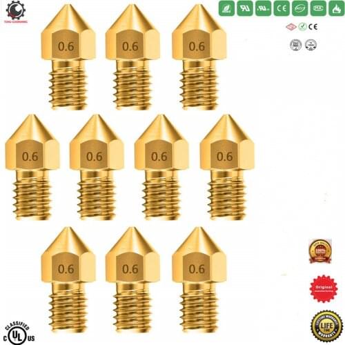 3 Nozzles 10 pcs 3D Printer Brass Nozzles Extruder for Makerbot Creality CR-10 with 3 Needles Metal,3D Printer Parts Accessories