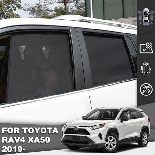 For Toyota RAV4 XA50 2019-2021 Sunshade Car Magnet Front Side Foldable Window Mesh Auto Door Frame Vehicle Blackout Curtain