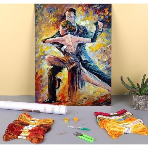 Argentine Tango Printed Canvas 11CT Cross Stitch Kit DIY Embroidery DMC Threads Painting Handiwork Knitting Hobby Mulina Gift
