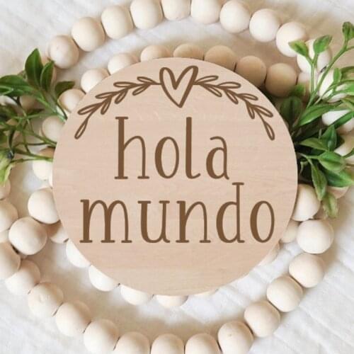 Set of 20 pieces Spanish Birth Announcement Sign Hola Mundo New Baby, Newborn Photo Prop Baby Keepsake