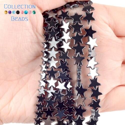 Natural Beads Black Star Shape Hematite Stone Beads Round Loose Spacer Beads For Diy Jewelry Making Bracelet Necklace 6/8/10mm