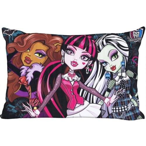 Custom Monster High New Arrival Pillowcase 45x35cm(One Side) Rectangle Zipper Print Throw Wedding Decorative Pillowcase Cover