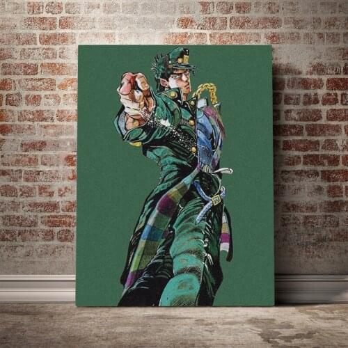 Jotaro Kujo JoJos Bizarre Adventure Framed Wooden Frame Canvas poster Painting wall Art decor room Study Home Decoration Prints