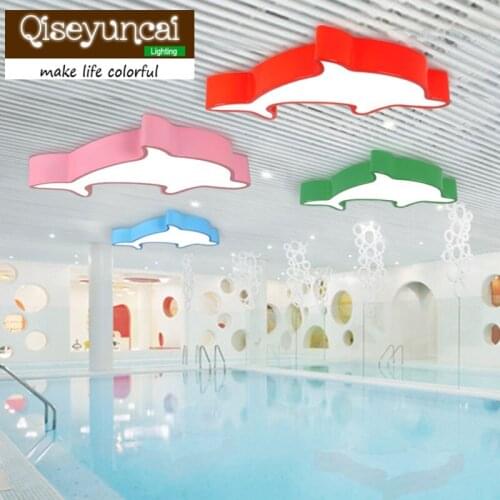New dolphins, ceiling lamps, playgrounds, natatorium, kindergarten, creative cartoon, personalized color childrens room lamps