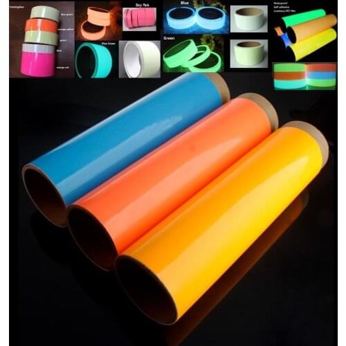 30CM*1M Self-adhesive Glowing Night /Dark Safety Stage Striking Warning Safety Sticker PET Luminous Adhesive Film