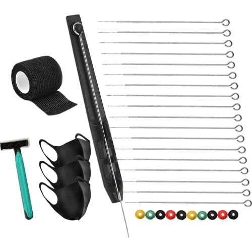 Tattoo Kit Tattoo 3pcs Disposable Mask Pen Tool Tattoo Razor 2” x 2 Yards Cohesive Bandage Tape Used For Tattoo Machine