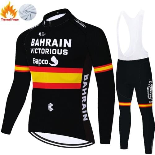 2021 ProTeam BAHRAIN Winter Thermal Fleece Ropa Ciclismo Hombre Bike Jersey Divise Ciclismo Uomo Cycling Jersey Roupa Ciclismo
