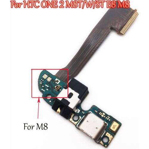 USB Charging Port Dock Connector With Microphone Flex Cable Replacement for HTC ONE 2 M8T/W/ST E8 M8 Fast Ship