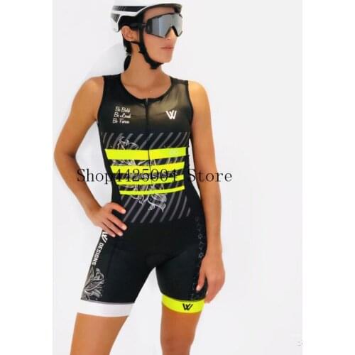 2020 Woman sleeveless sexy body team tri skinsuit Equipment custom cycling clothing ciclismo maillot Cycling Triathlon