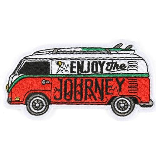 Enjoy The Journey Tour Bus Badge Trip Souvenir Emblem Iron on Sew on Embroidery Patch DIY Supplies