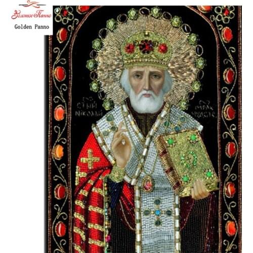 Golden Panno,diamond painting 5D Diy full square Religion Diamond embroidery Old man, boo painting Mosaic picture by rhinestones
