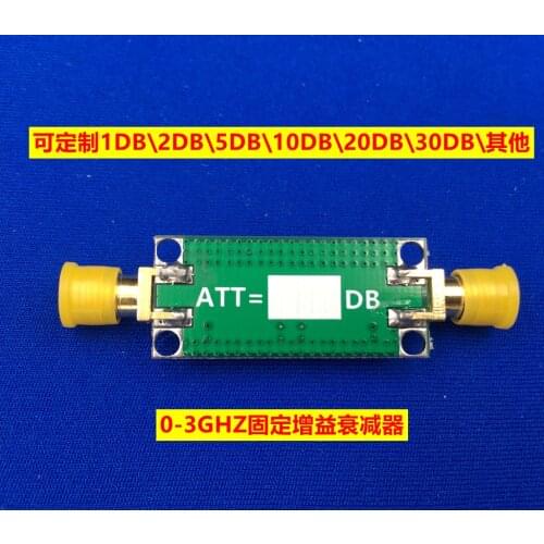 1dB, 2dB, 3dB, 5dB,6dB,10dB, 20dB, 30dB 40DB fixed gain attenuator 0-3GHZ RF attenuator for Ham Radio Amplifiers