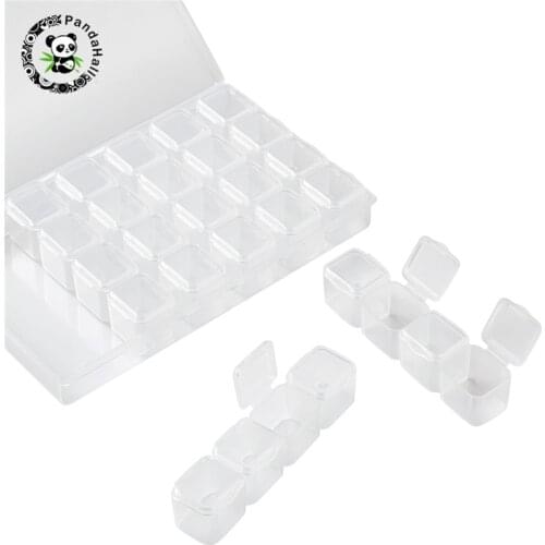 Pandahall 1 pc PVC Plastic Nail Art Tool Box Multi-function Nail Storage Box for Jewelry Tools Case Clear 17.5x11cm