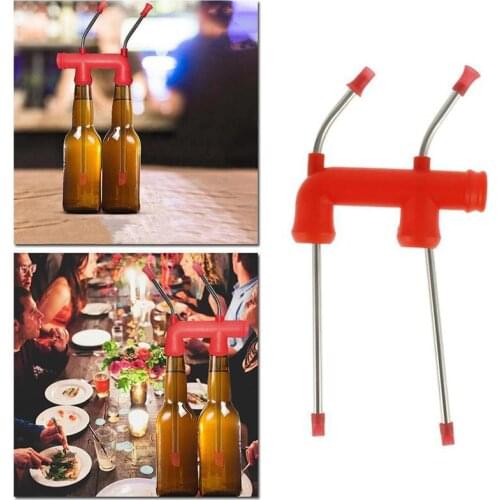 1PC Beer Snorkel Straw Beer Bong Funnel Slammer Double Snorkel Drinking Beer Bar Tools Festivals Party Dispenser Free Shipping